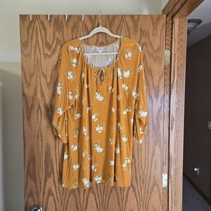 Floral Mustard Women's Top